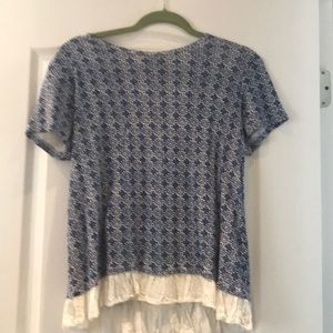 Short sleeved tommy top with tie at back